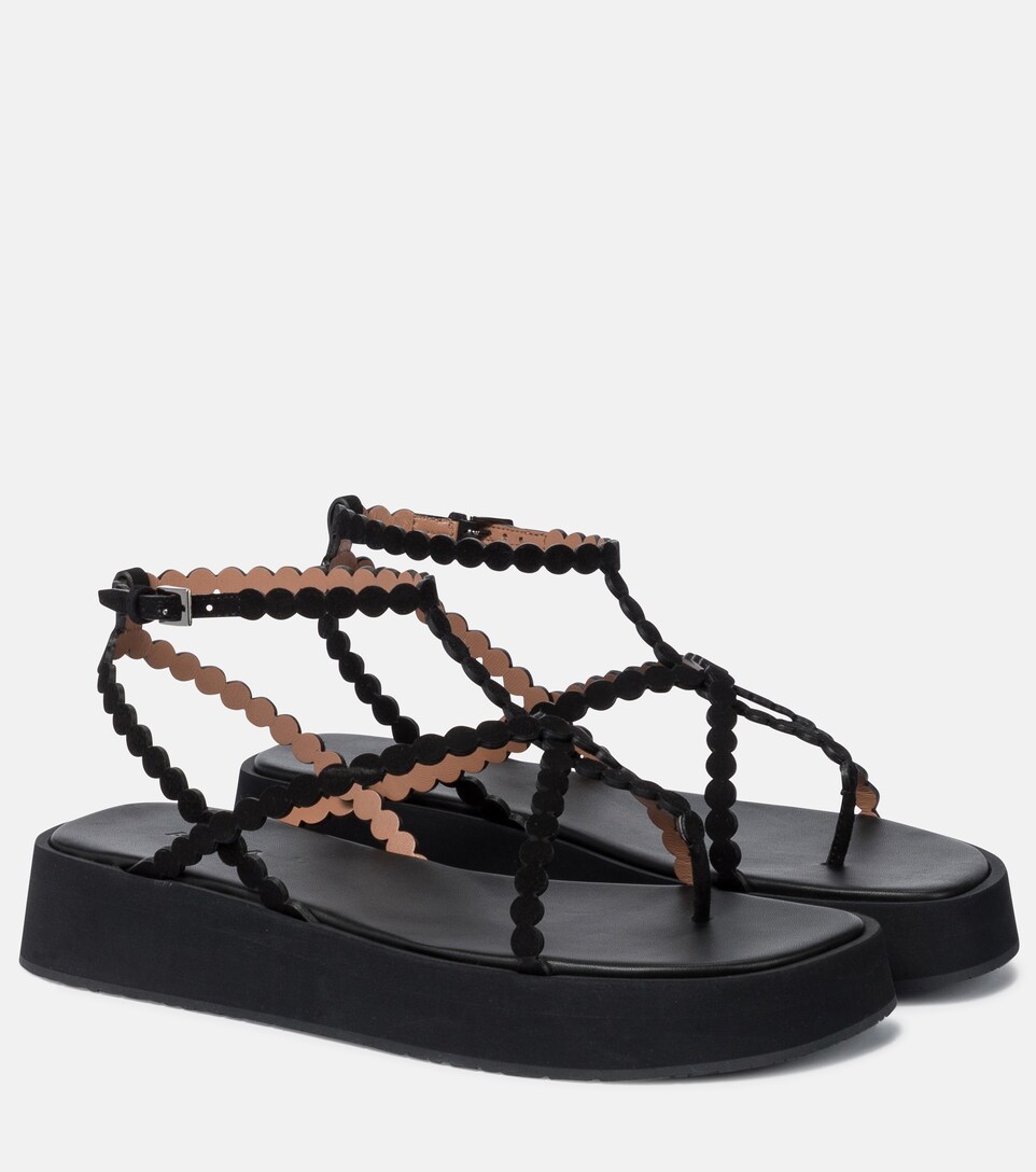 suede platform sandals