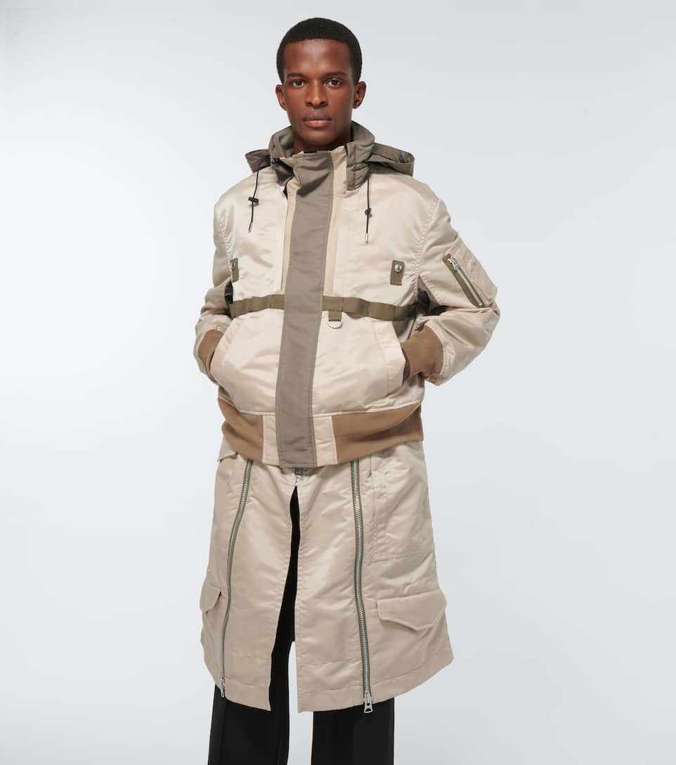 sacai nylon twill coat