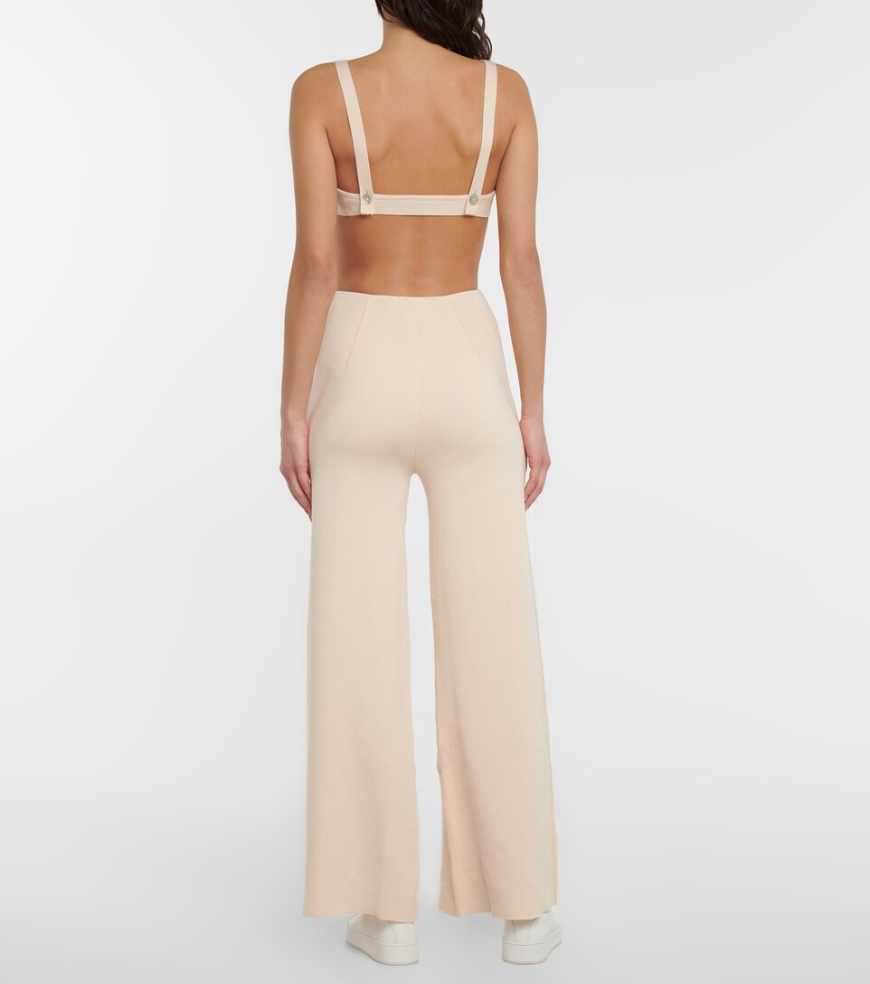 Neptune ribbed-knit wide-leg pants 