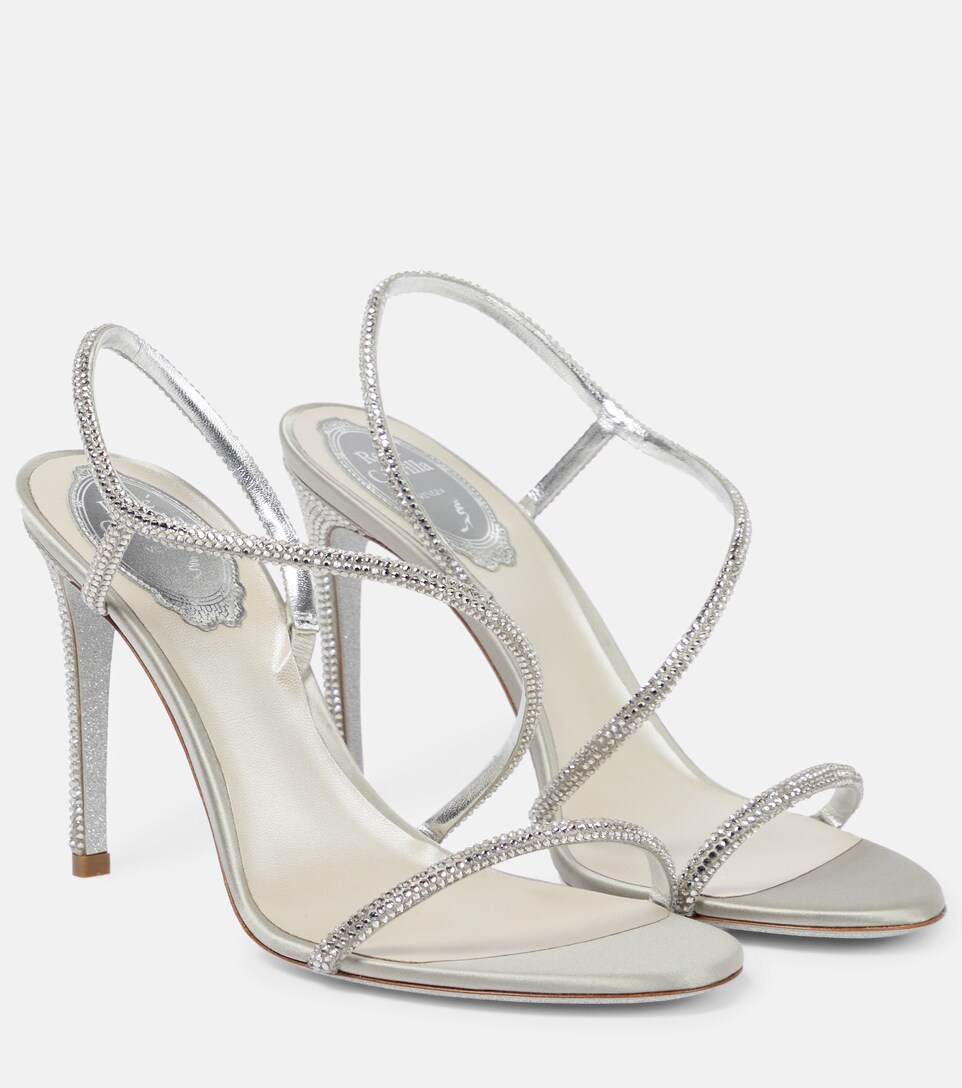Rene Caovilla - Embellished satin sandals | Mytheresa
