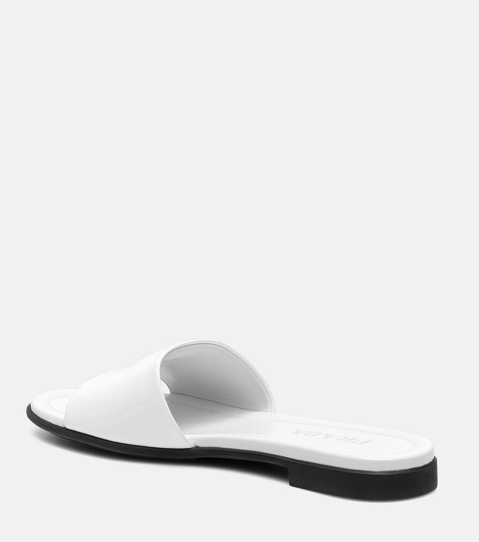 LogoEmbossed Leather Slides Prada Mytheresa