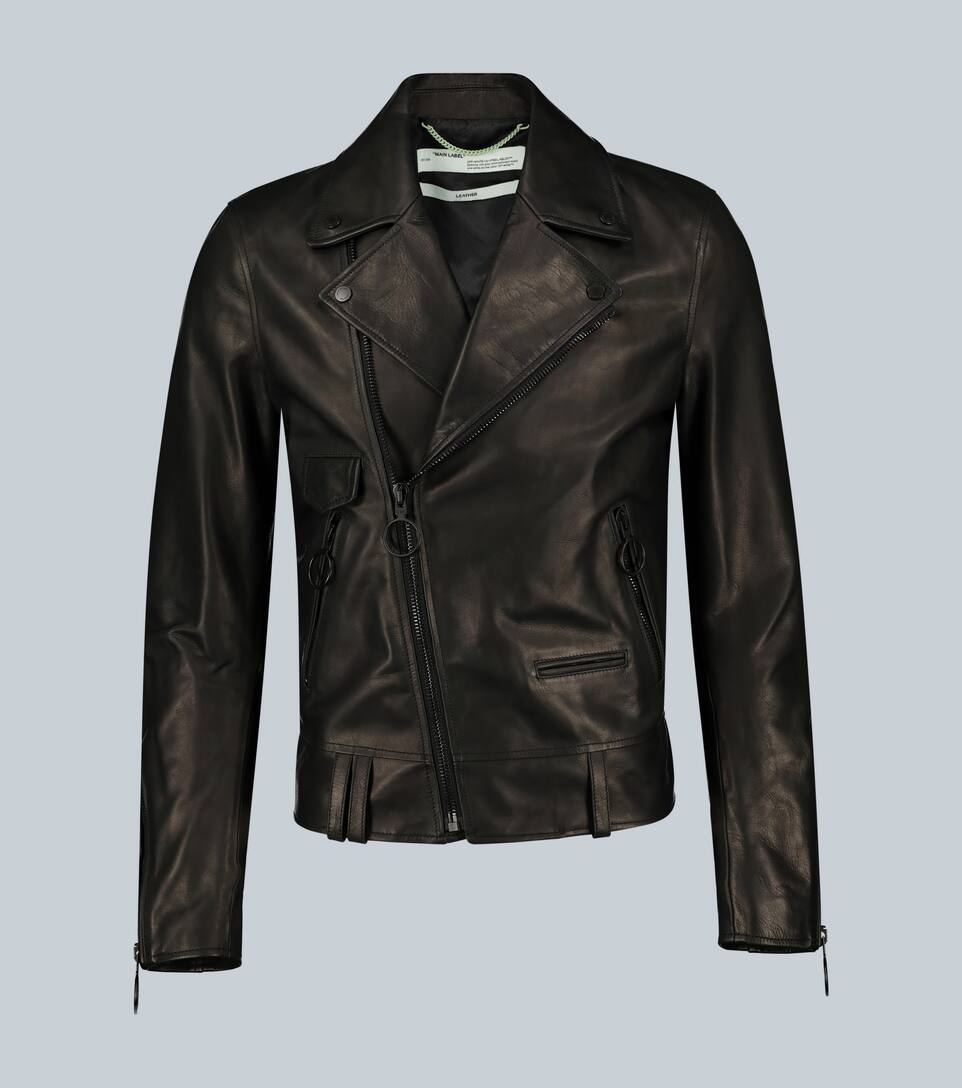 OFF-WHITE LEATHER BIKER JACKET,P00447644