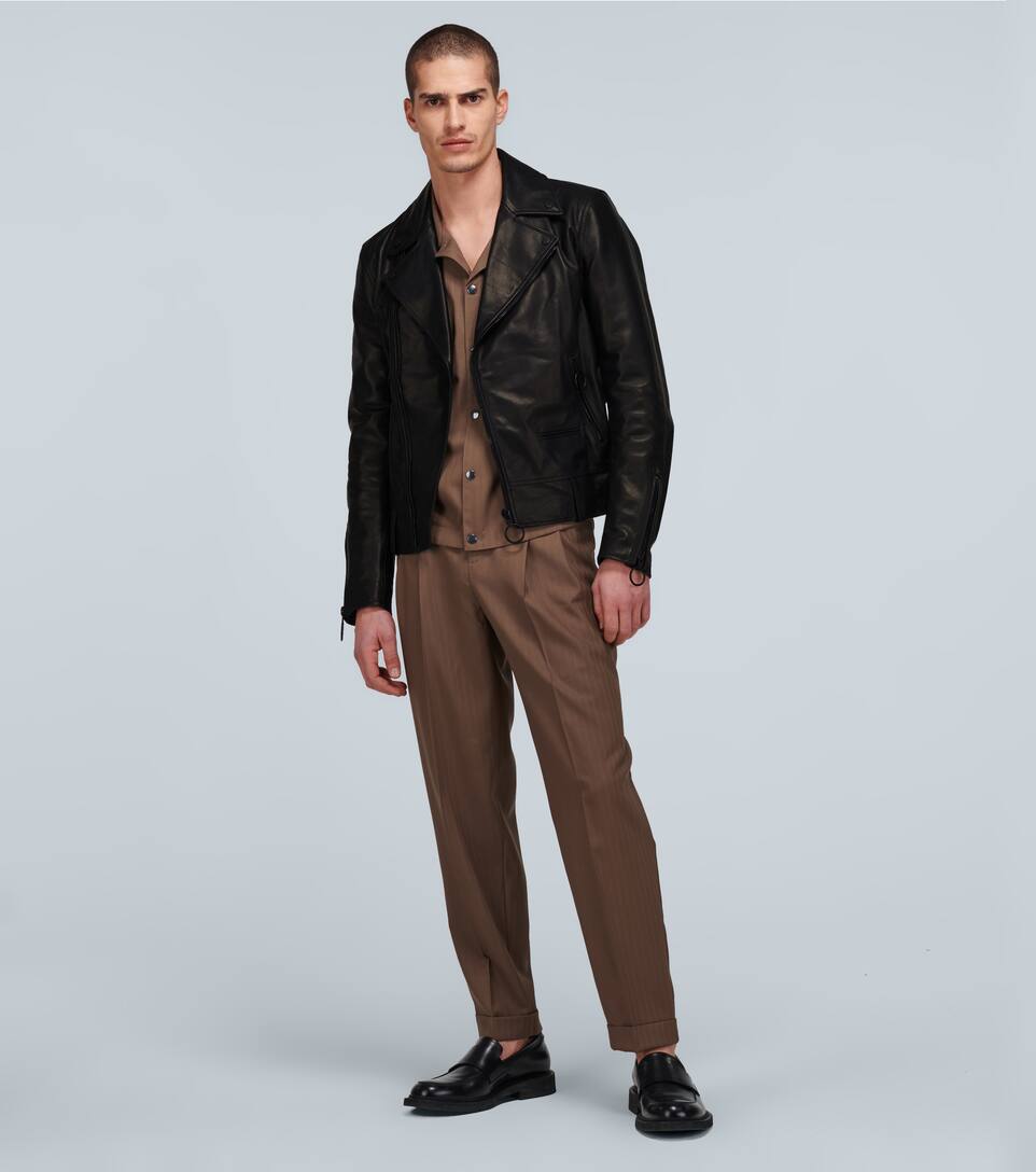 OFF-WHITE LEATHER BIKER JACKET,P00447644
