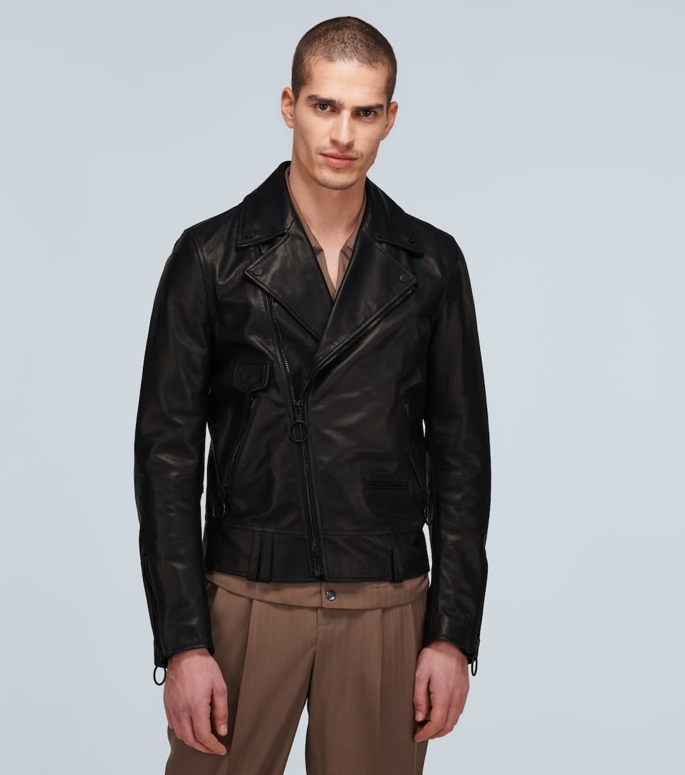OFF-WHITE LEATHER BIKER JACKET,P00447644
