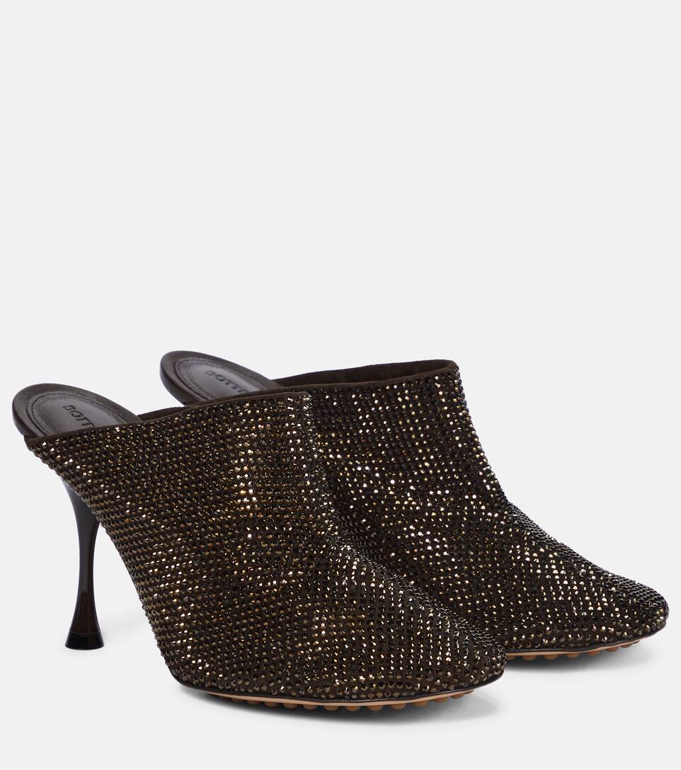 black sparkly mules