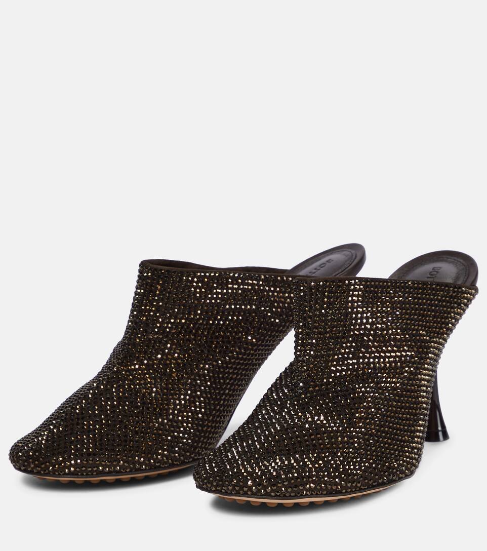 black sparkly mules