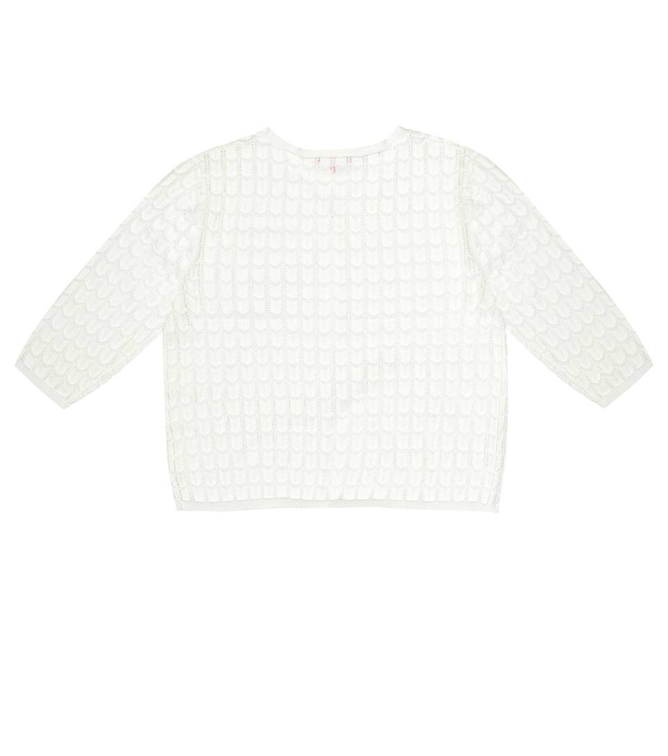 cotton pointelle cardigan