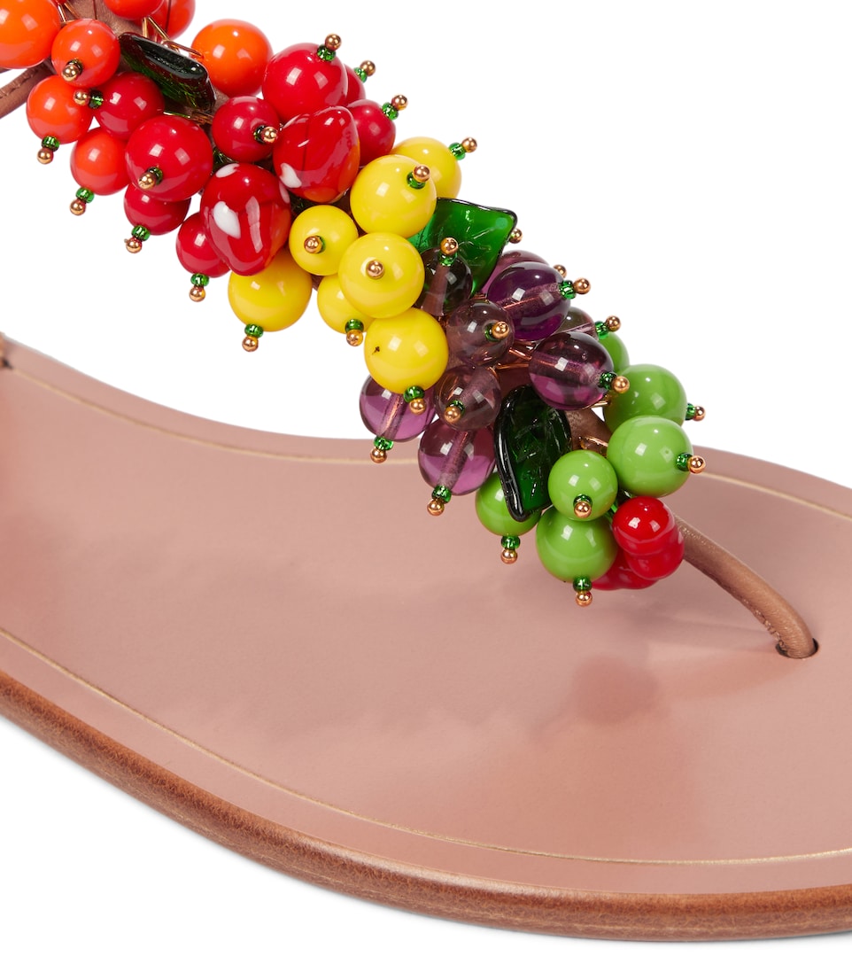 Aquazzura - Sandalias Tutti Frutti de piel y rafia | Mytheresa