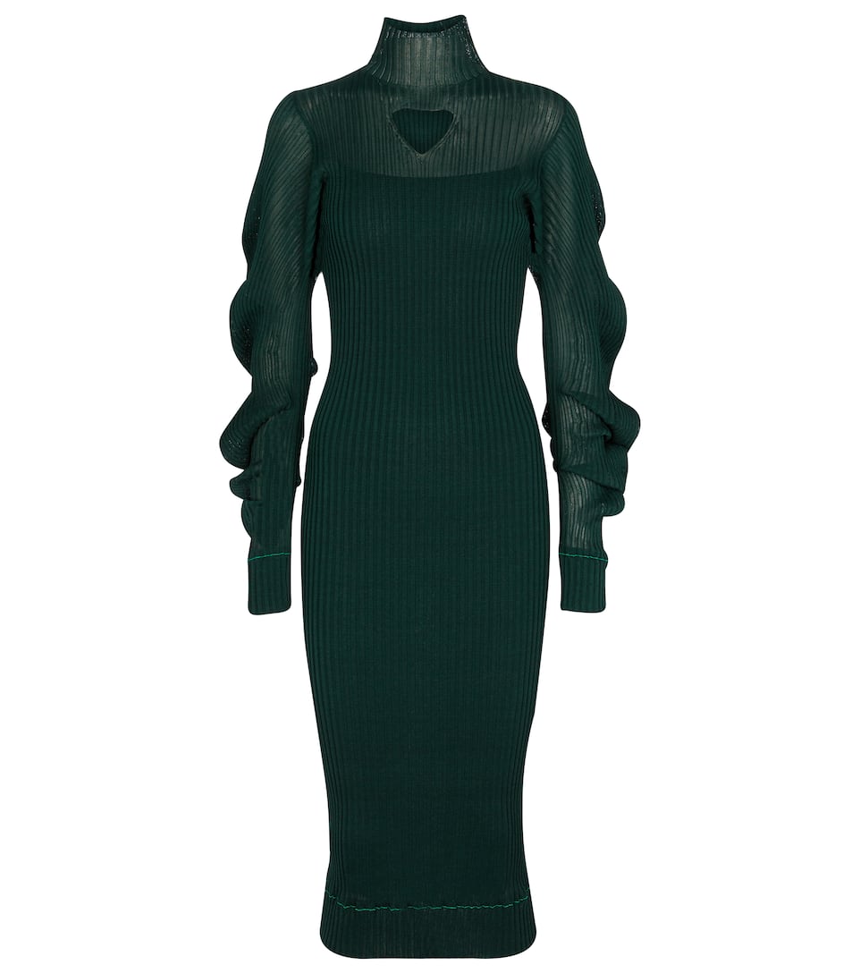Turtleneck silk dress clearance