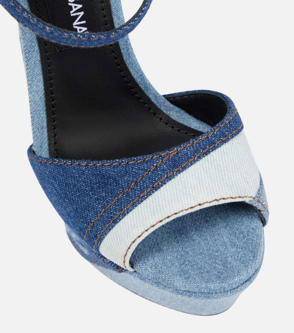 denim platform sandals