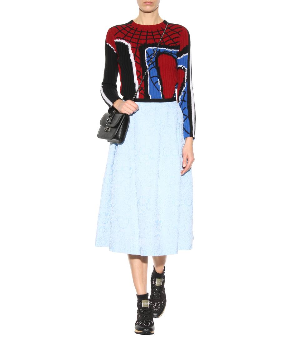 VALENTINO GARAVANI ROCKRUNNER LACE, LEATHER AND SUEDE SNEAKERS