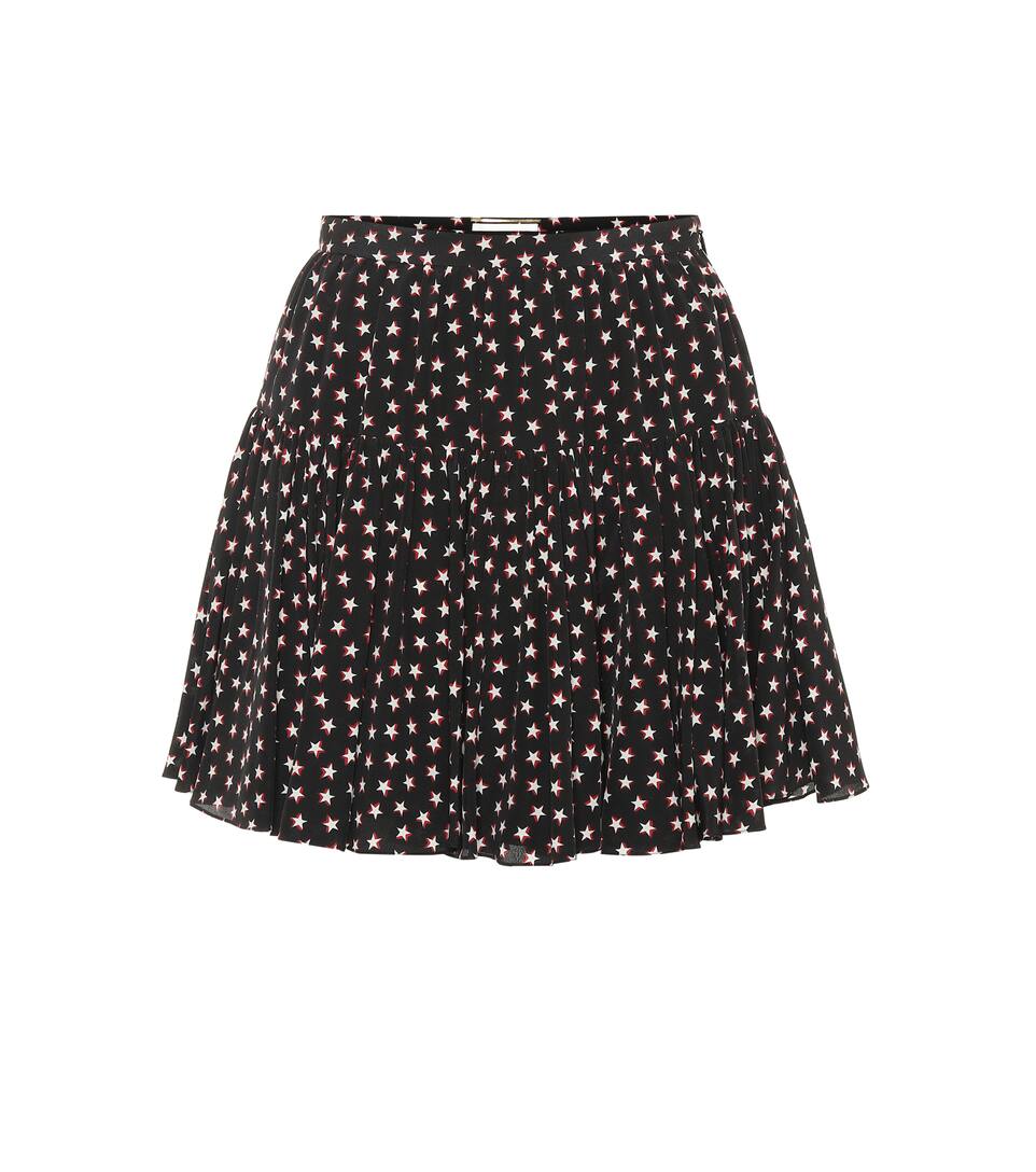 Saint Laurent - Printed silk miniskirt