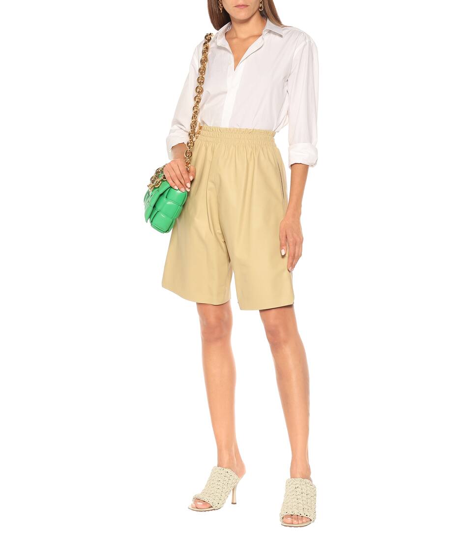 Bottega Veneta - Leather Bermuda shorts | Mytheresa