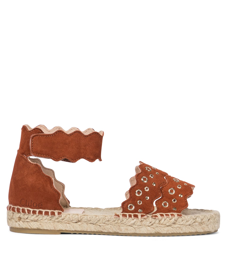 Chloe Kids Lauren Suede Espadrille Sandals Ietpshops