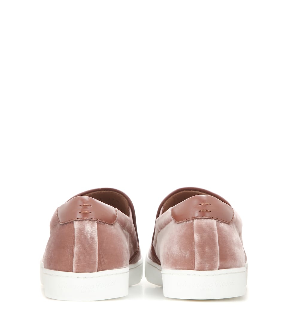 GIANVITO ROSSI Venice velvet slip-on sneakers