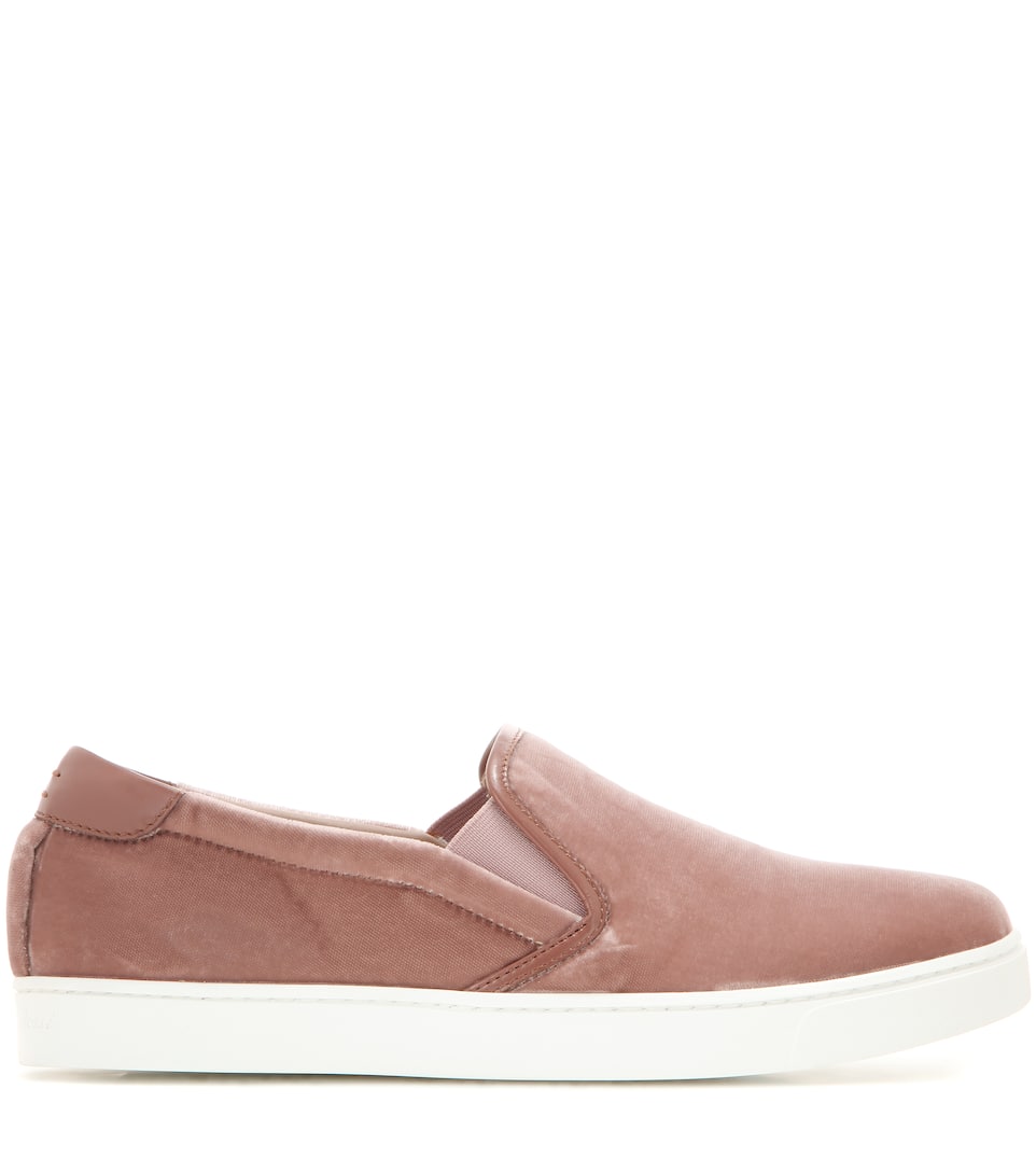 GIANVITO ROSSI Venice velvet slip-on sneakers