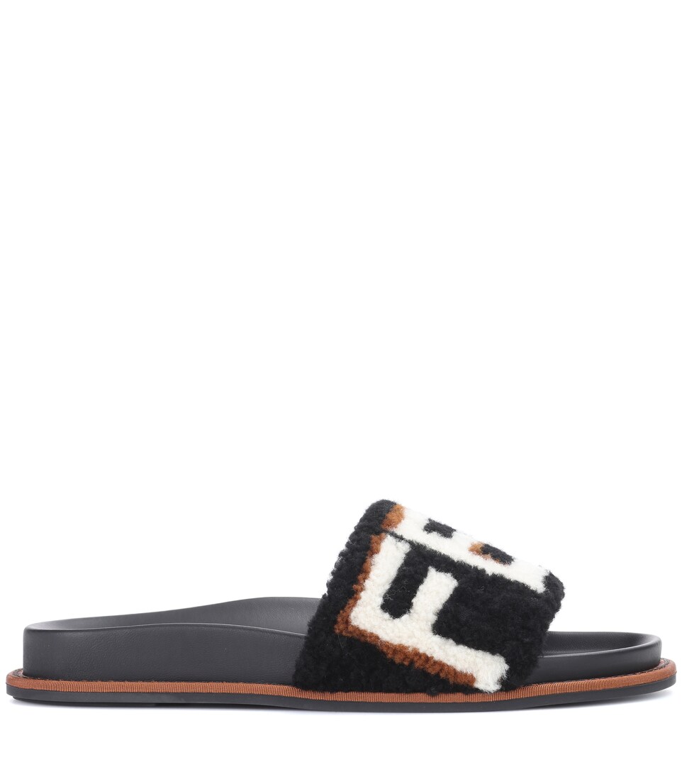 shearling fendi slides women