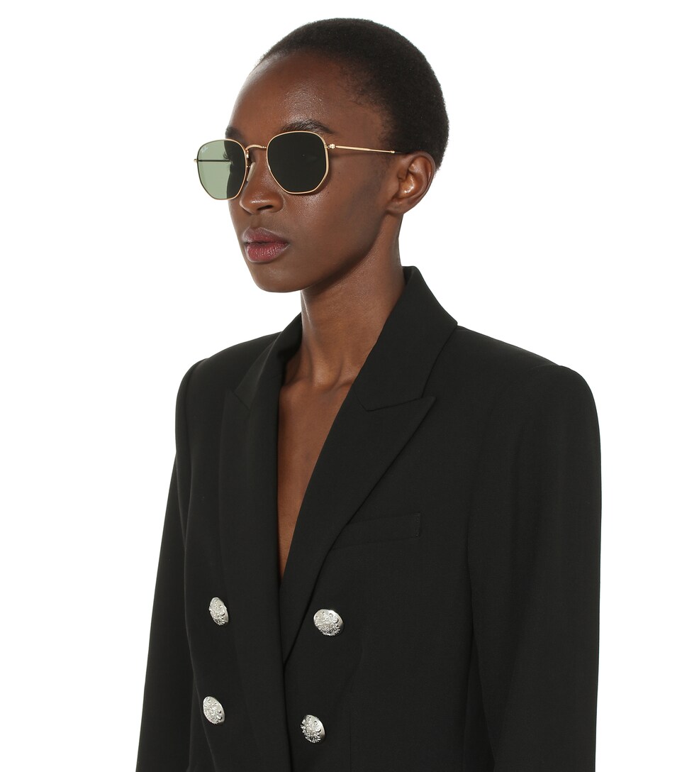 rb3548n hexagonal sunglasses