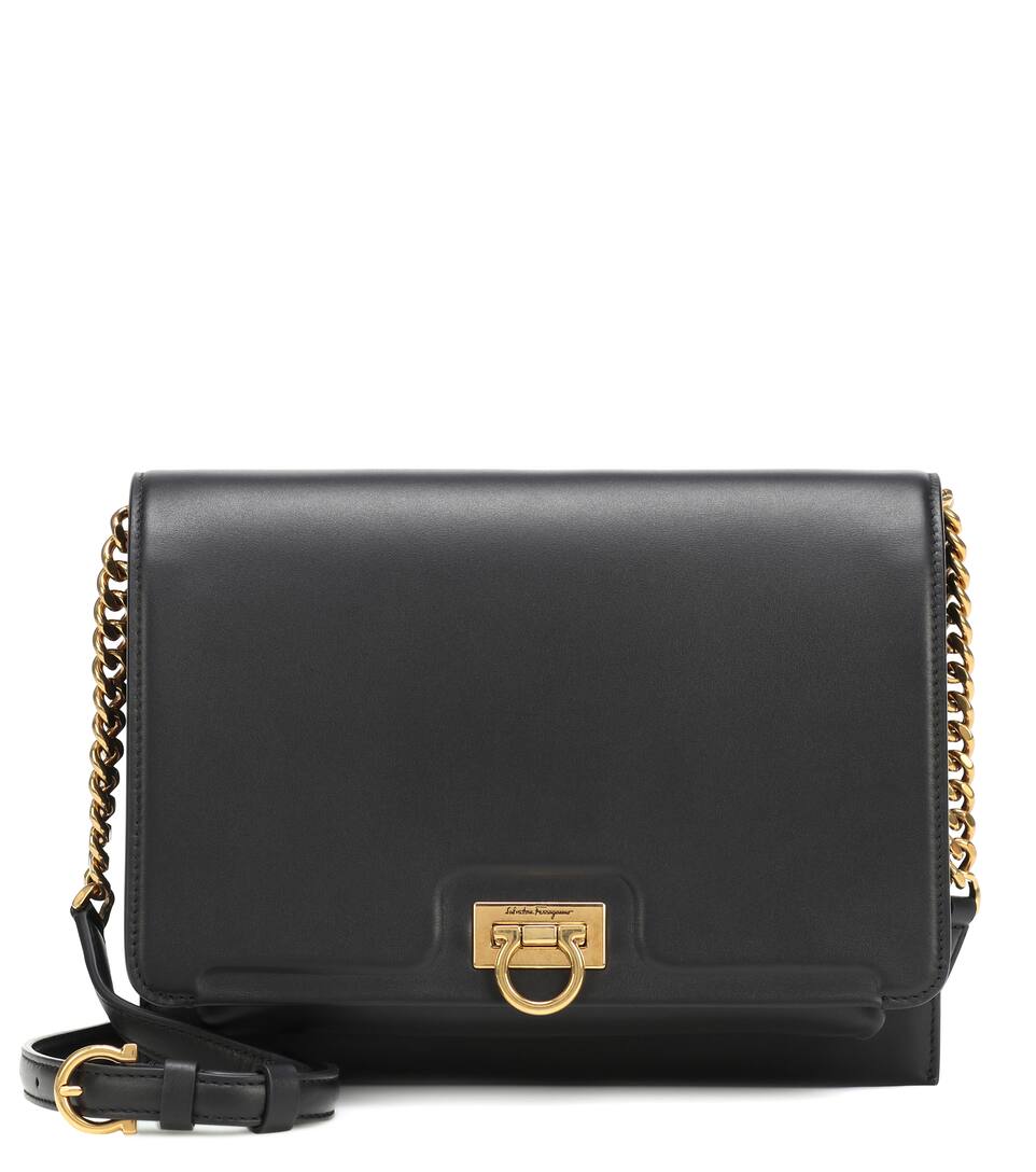 salvatore ferragamo leather shoulder bag