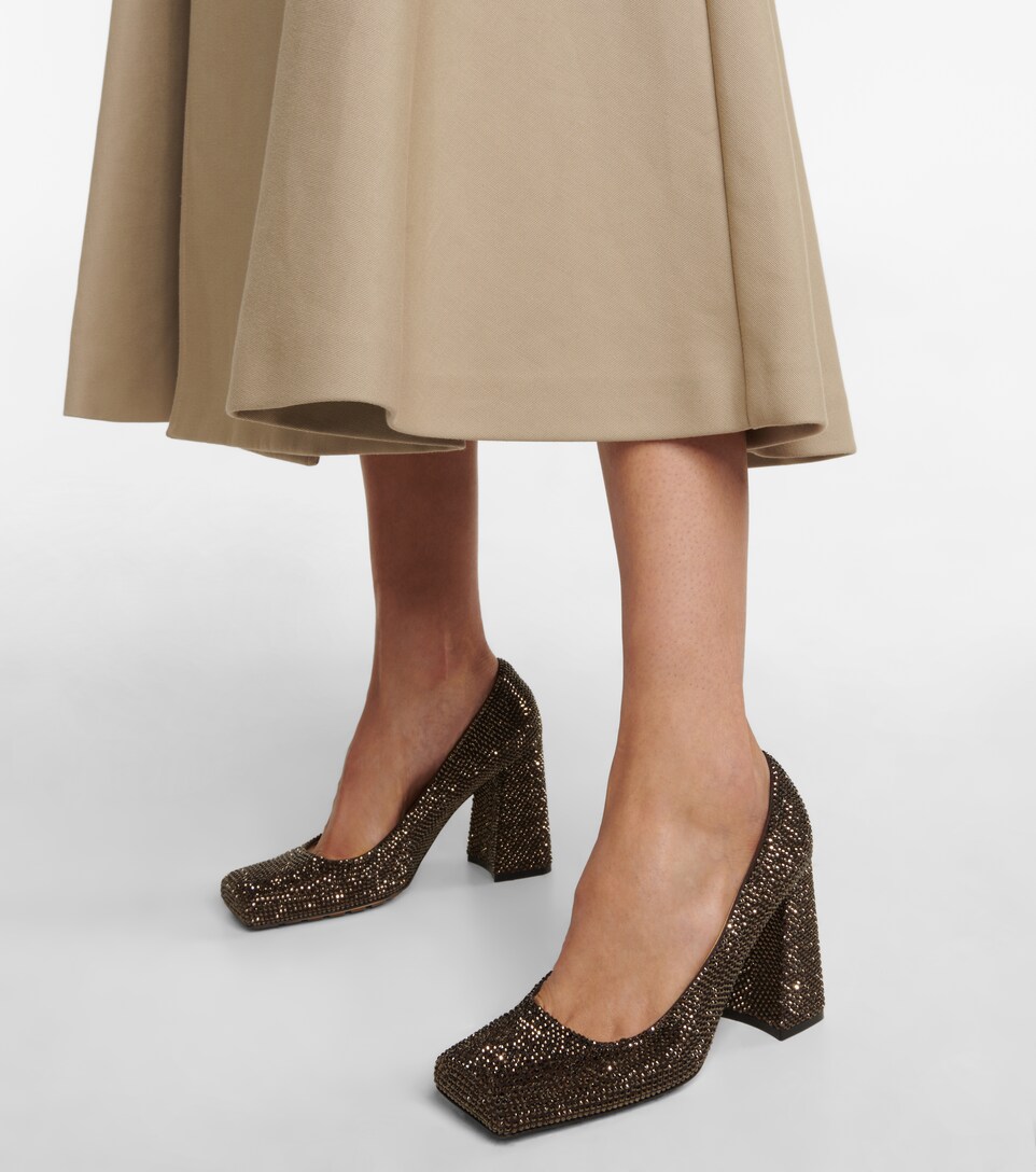 Tower embellished suede pumps 