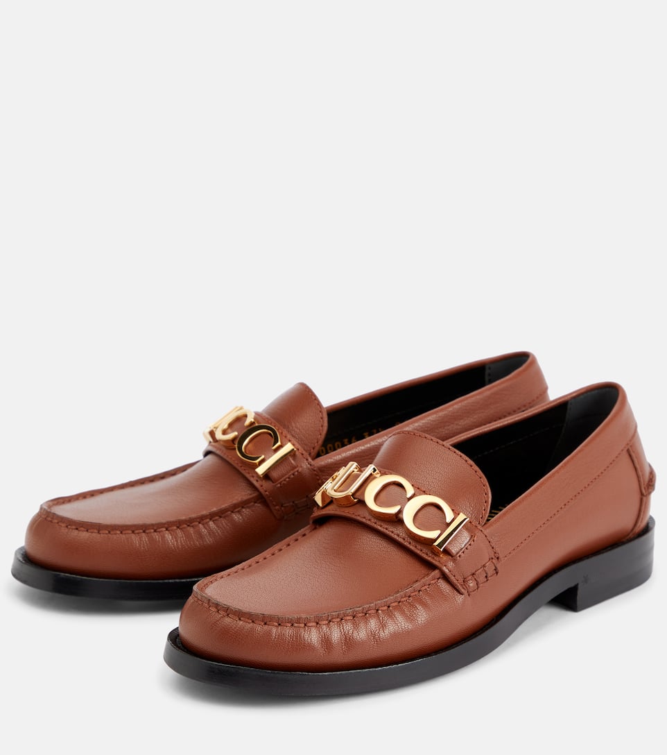 Gucci Cara logo leather loafers Mytheresa
