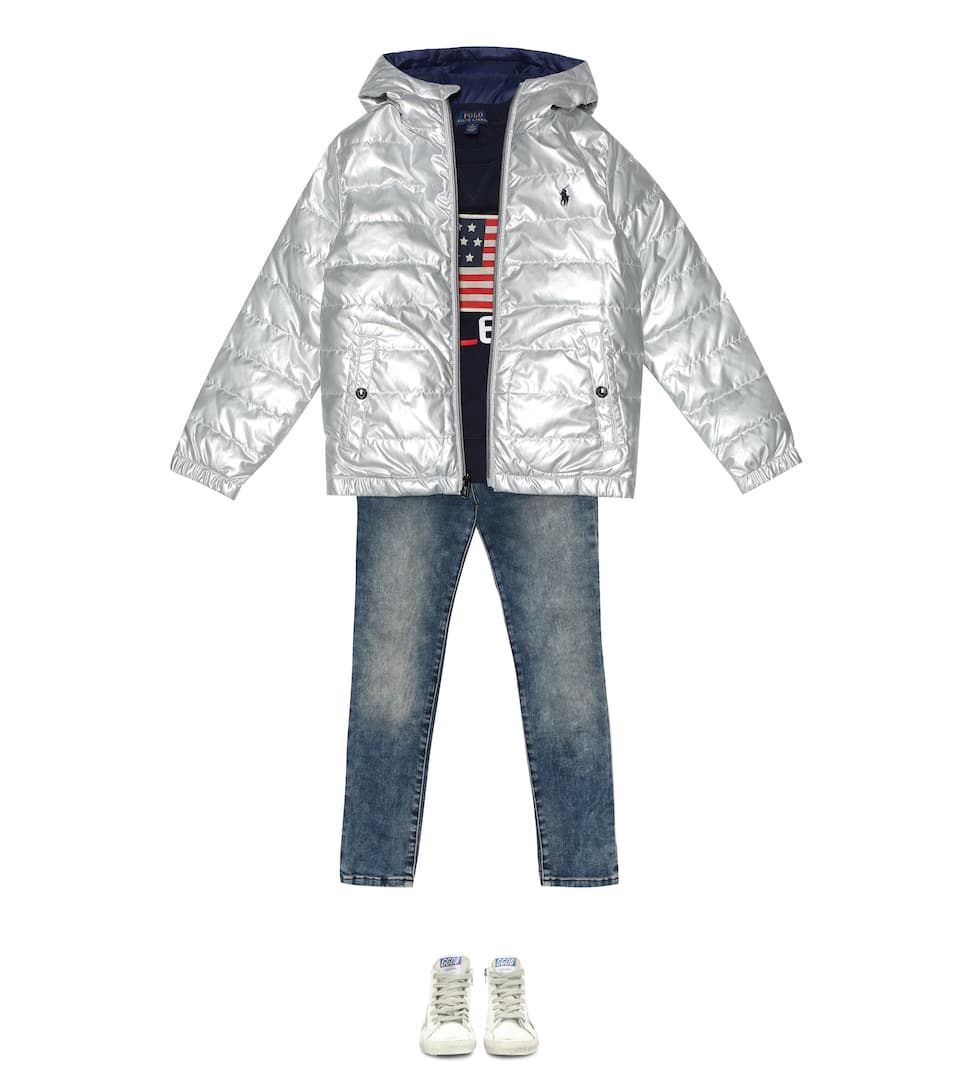 Gray 5 Ralph Lauren Polo Boys Quilted Jersey Shirt Jacket