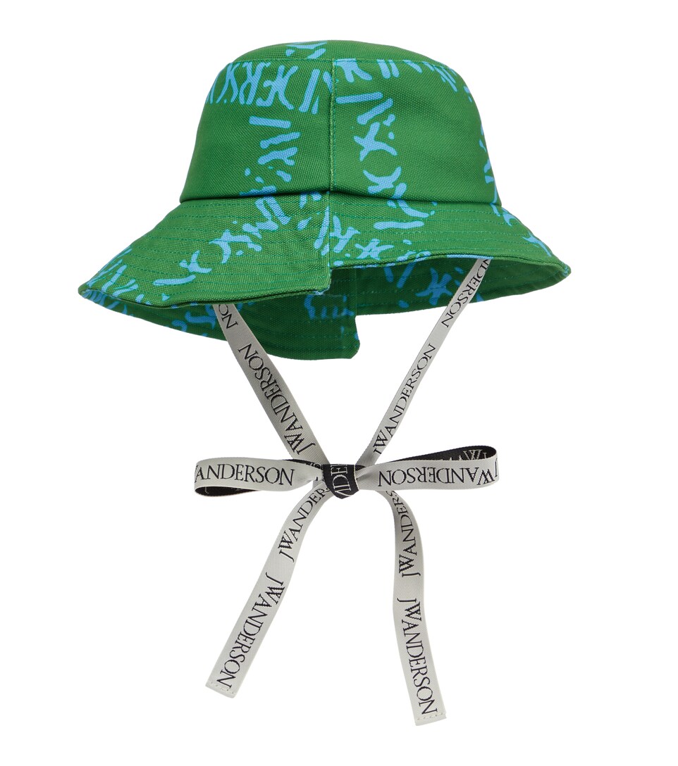 Asymmetric tie-neck bucket hat 