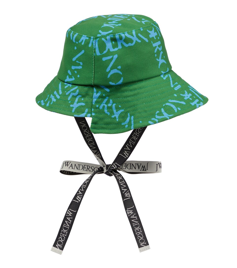 Asymmetric tie-neck bucket hat 