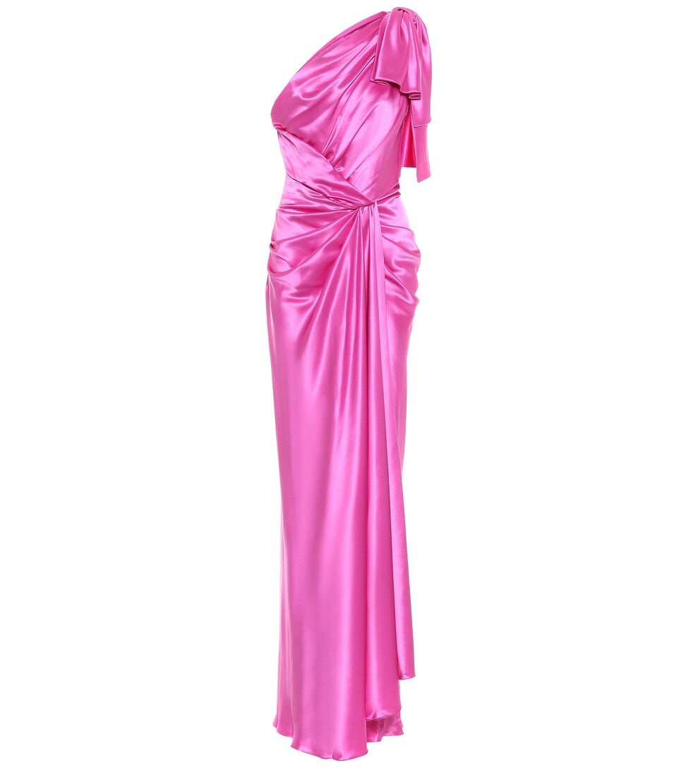 Abito Lungo Monospalla In Raso Di Seta | Dolce \u0026 Gabbana - Mytheresa