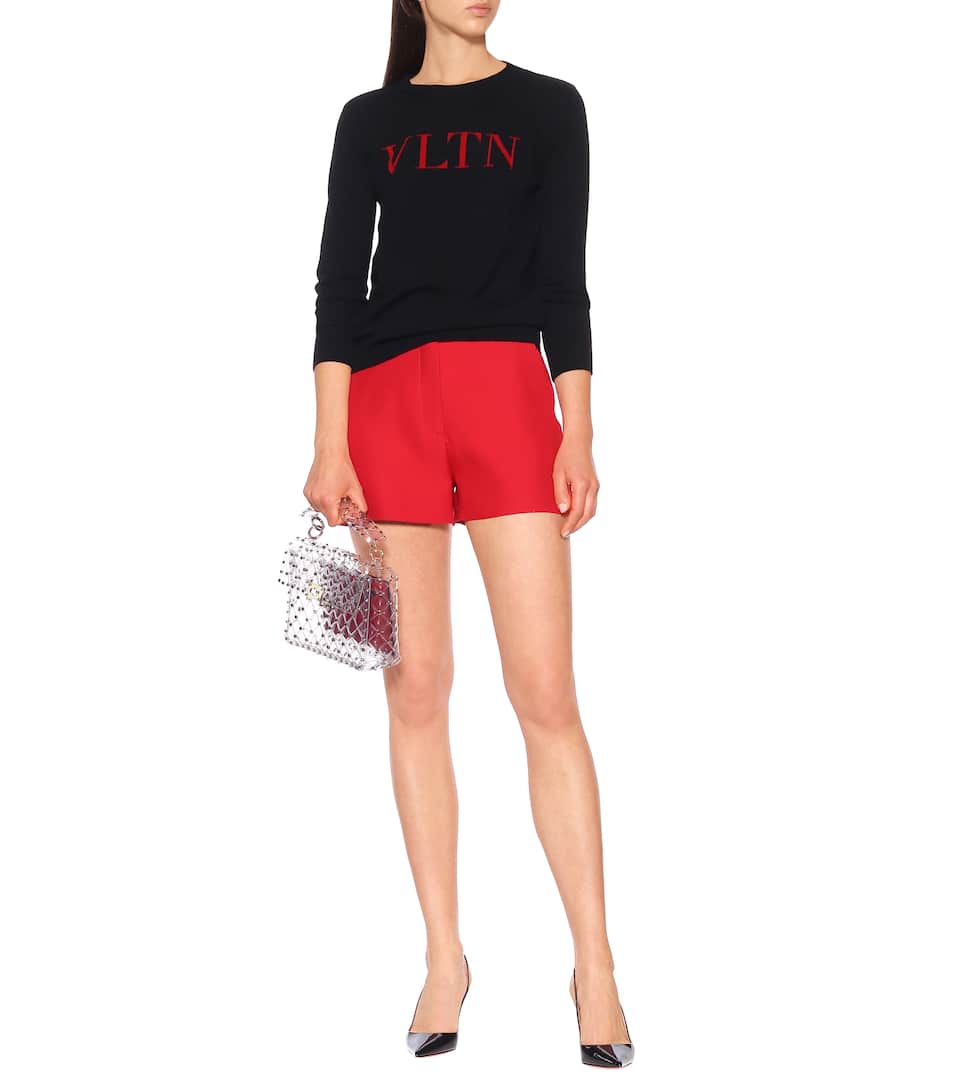 Et En Valentino Taille Short À Laine Haute Soie n0ON8wvm
