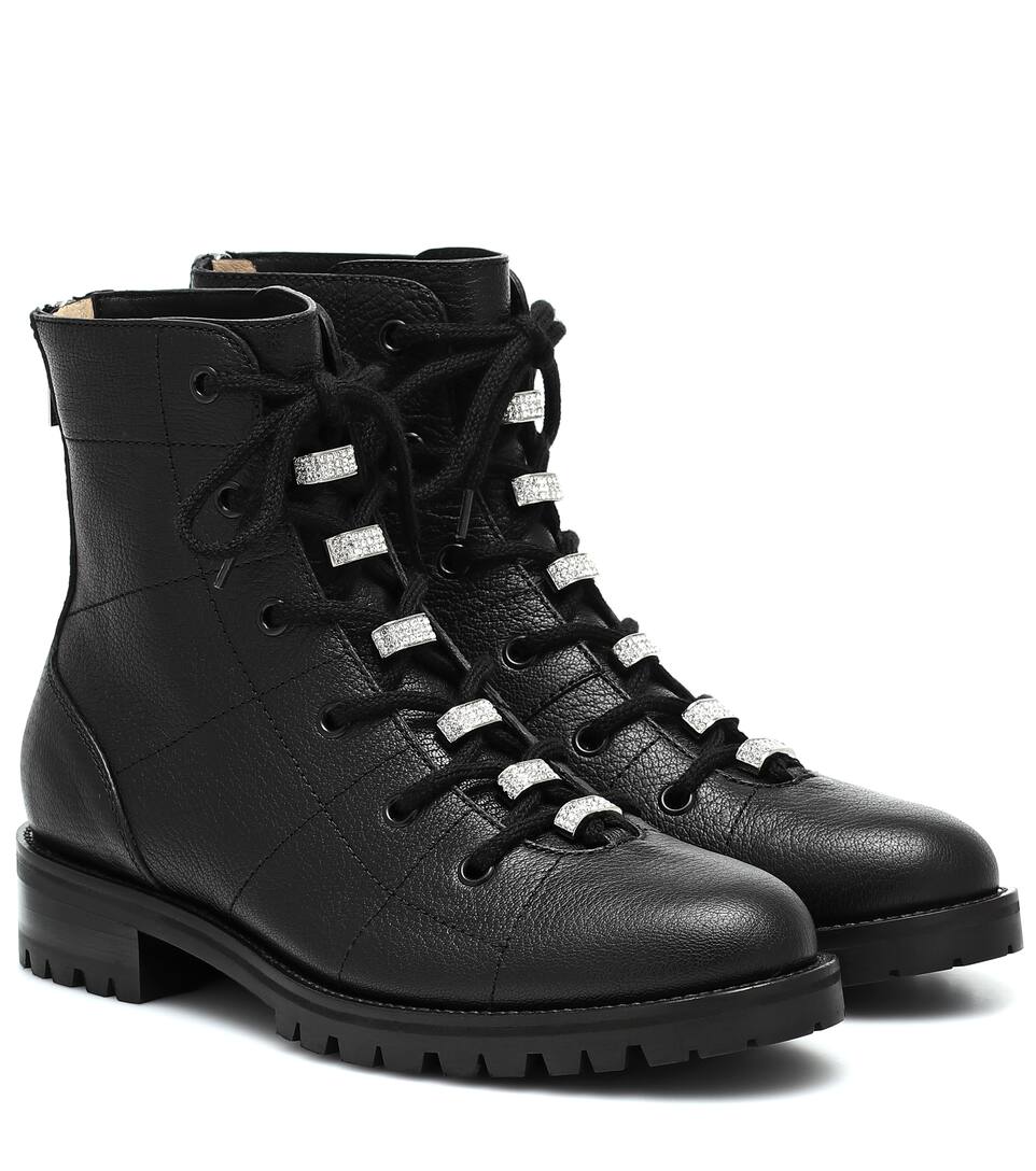 flat leather ankle boots