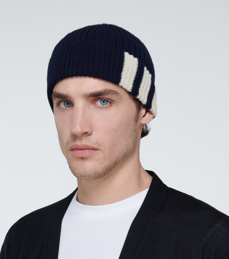 Ribbed Striped Cashmere Hat | Thom 