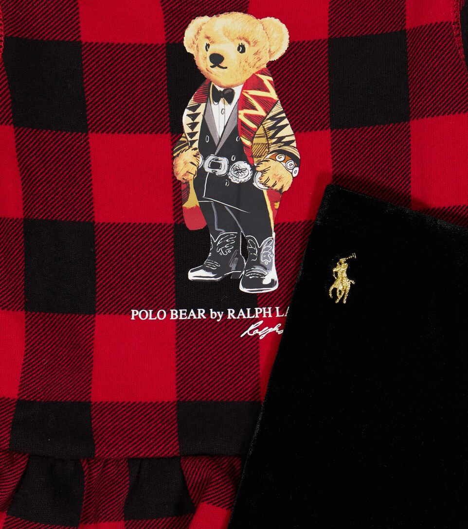 polo bear tartan backpack