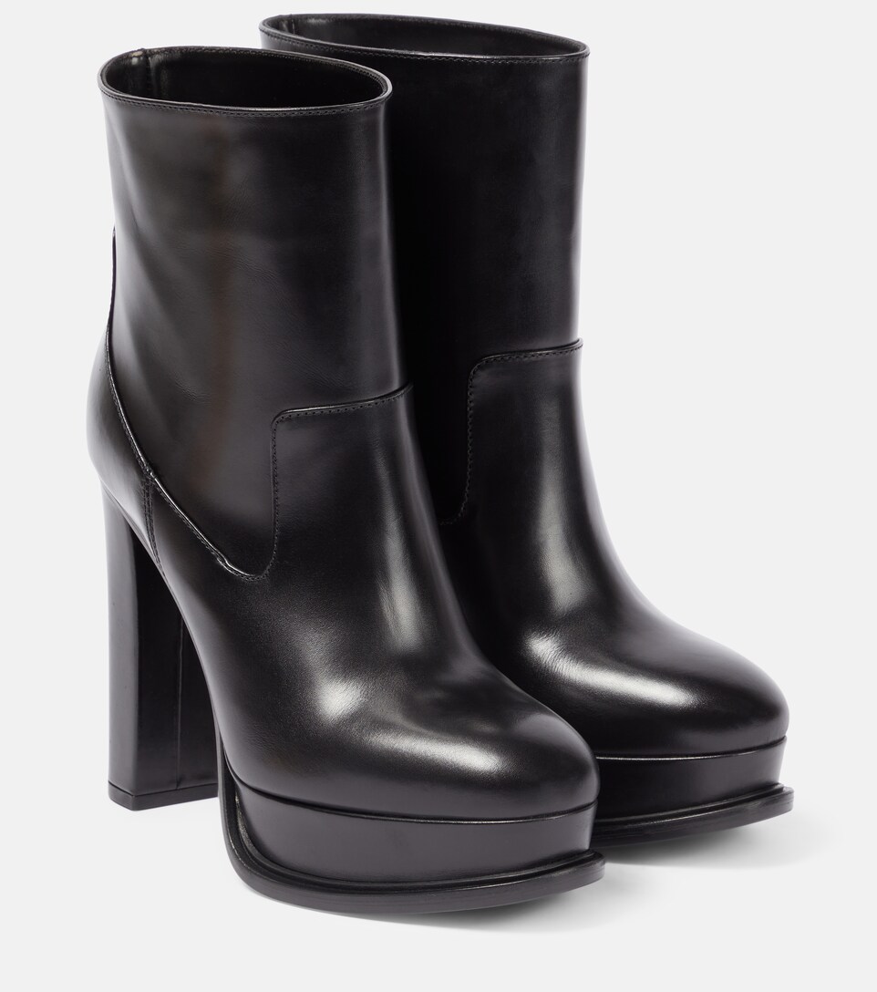 Alexander McQueen - Platform patent leather ankle boots | Mytheresa