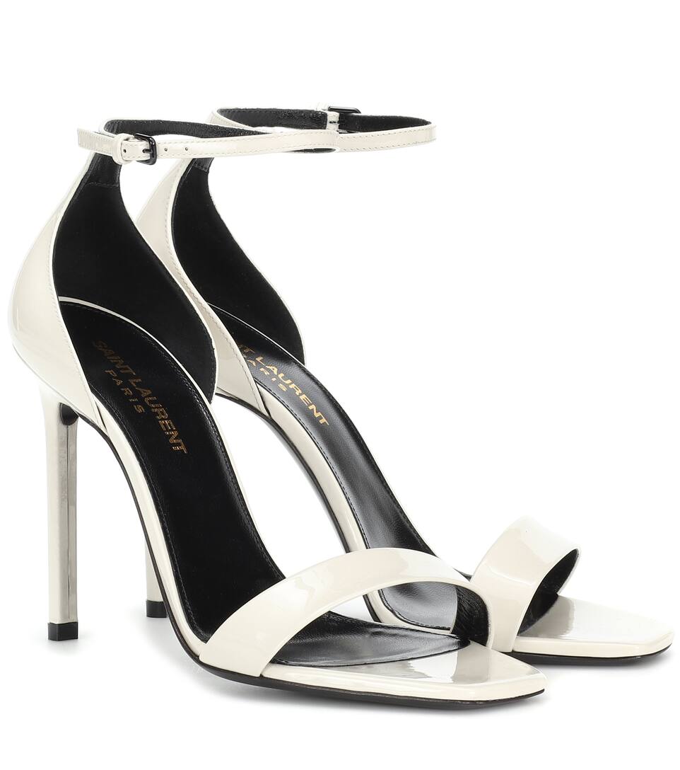 En Cuir Amber Verni Saint Sandales Laurent 105 34jALqcR5S