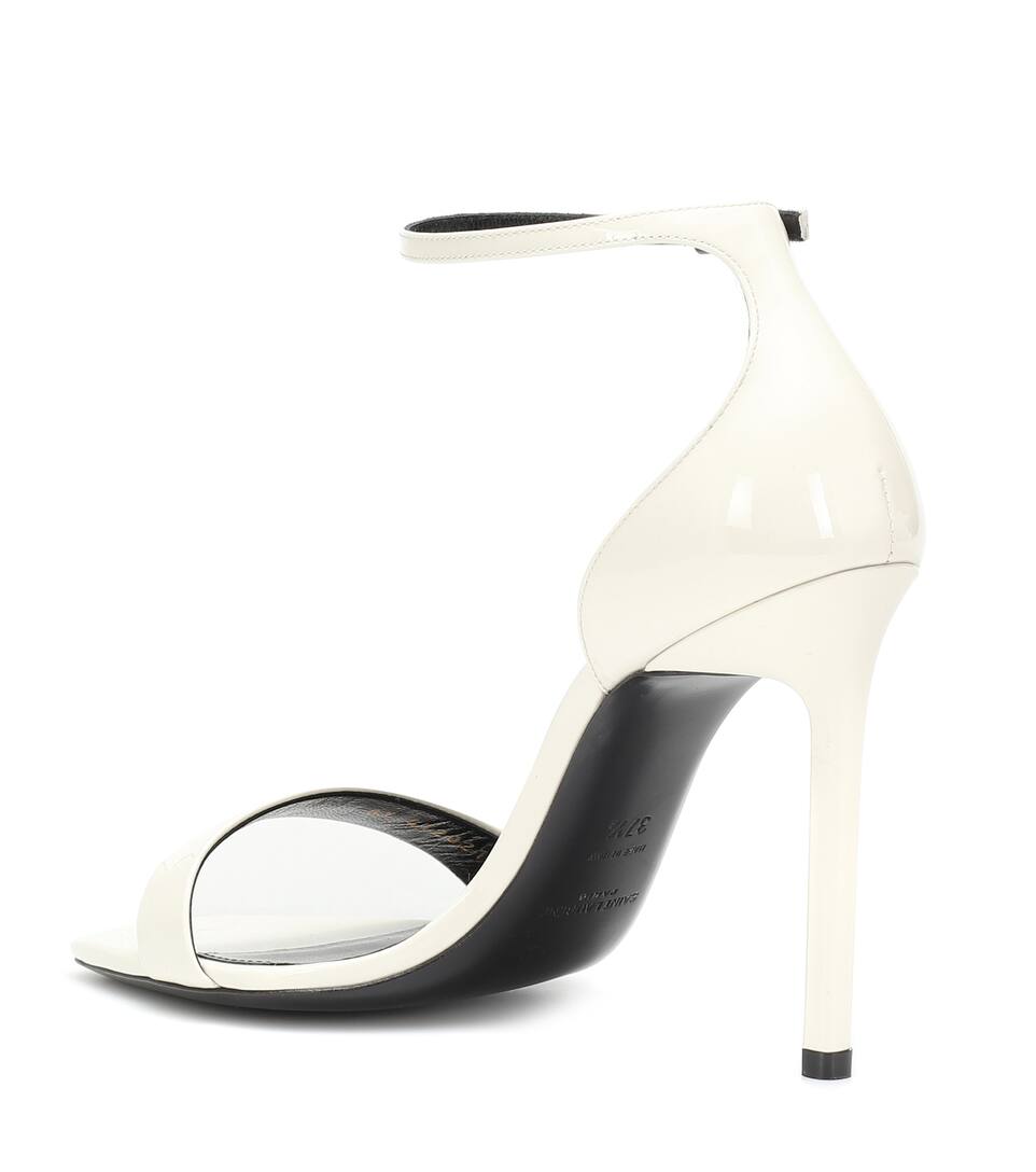 En Cuir Amber Verni Saint Sandales Laurent 105 34jALqcR5S
