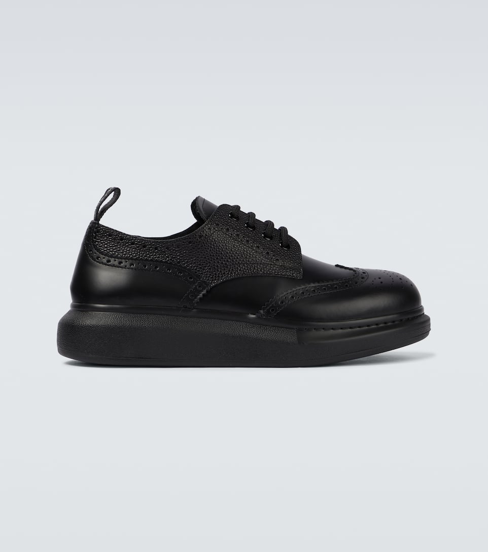 Alexander Mcqueen Hybrid Chunky-sole Leather Brogues In Black | ModeSens