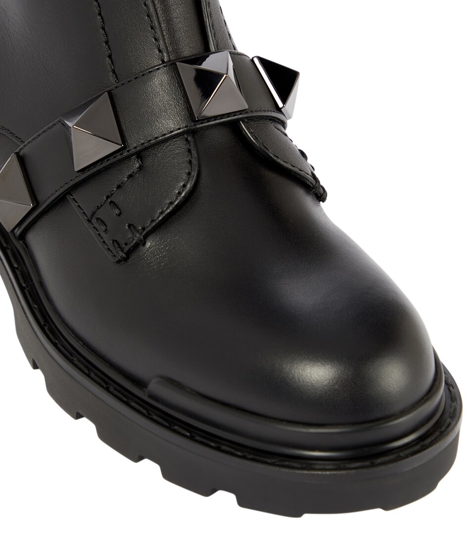 roman stud calfskin combat boot 85mm