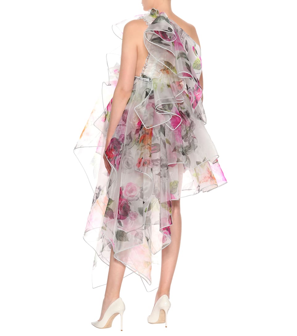 Off white ruffle mesh gown clearance