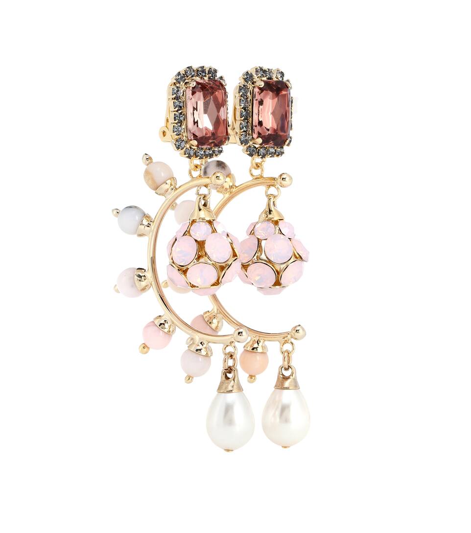 Crystal Drop Clip On Earrings Erdem Mytheresa