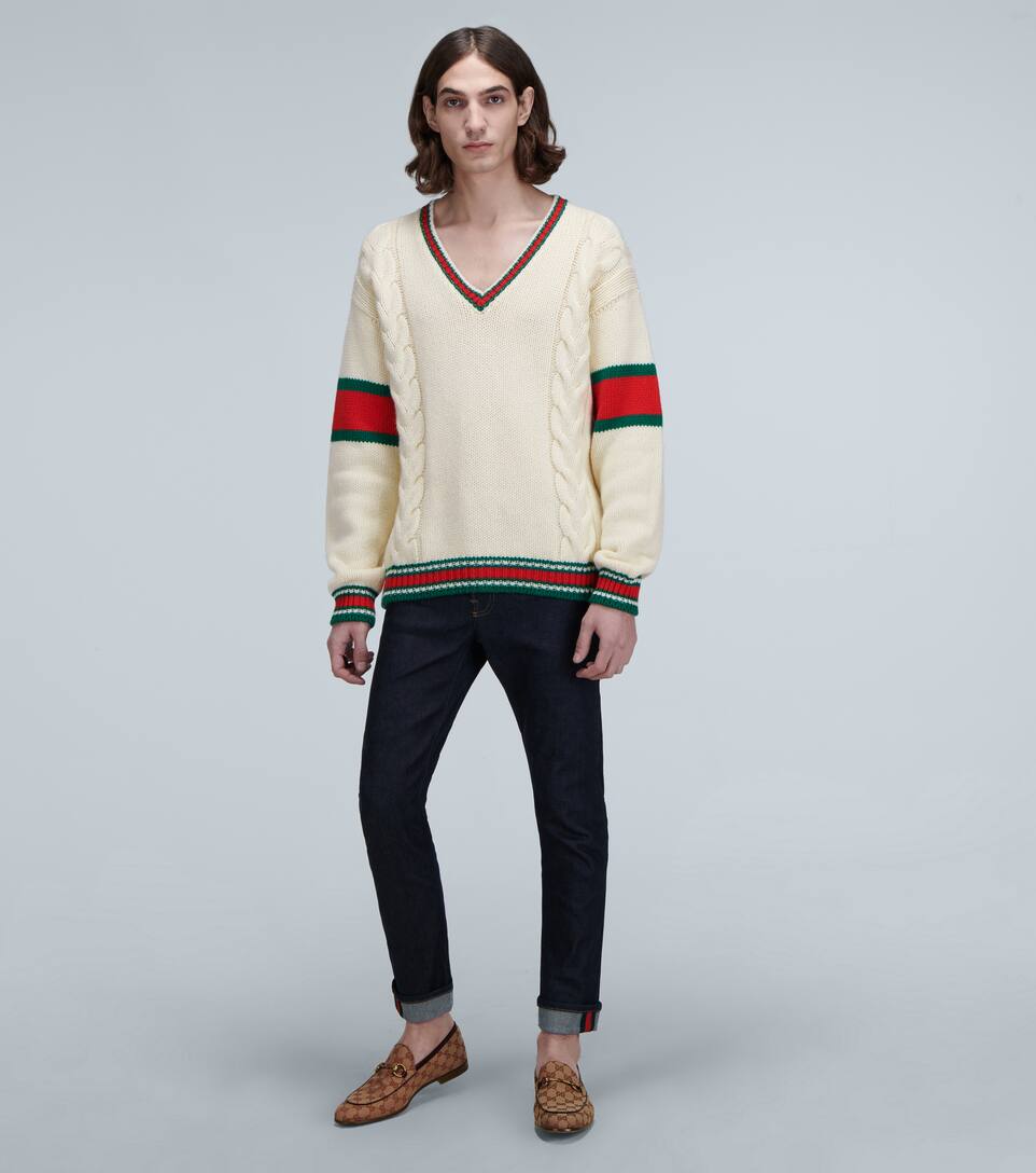GUCCI Jordaan GG canvas loafers,P00436244