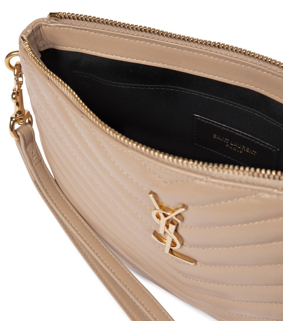 monogram leather pouch