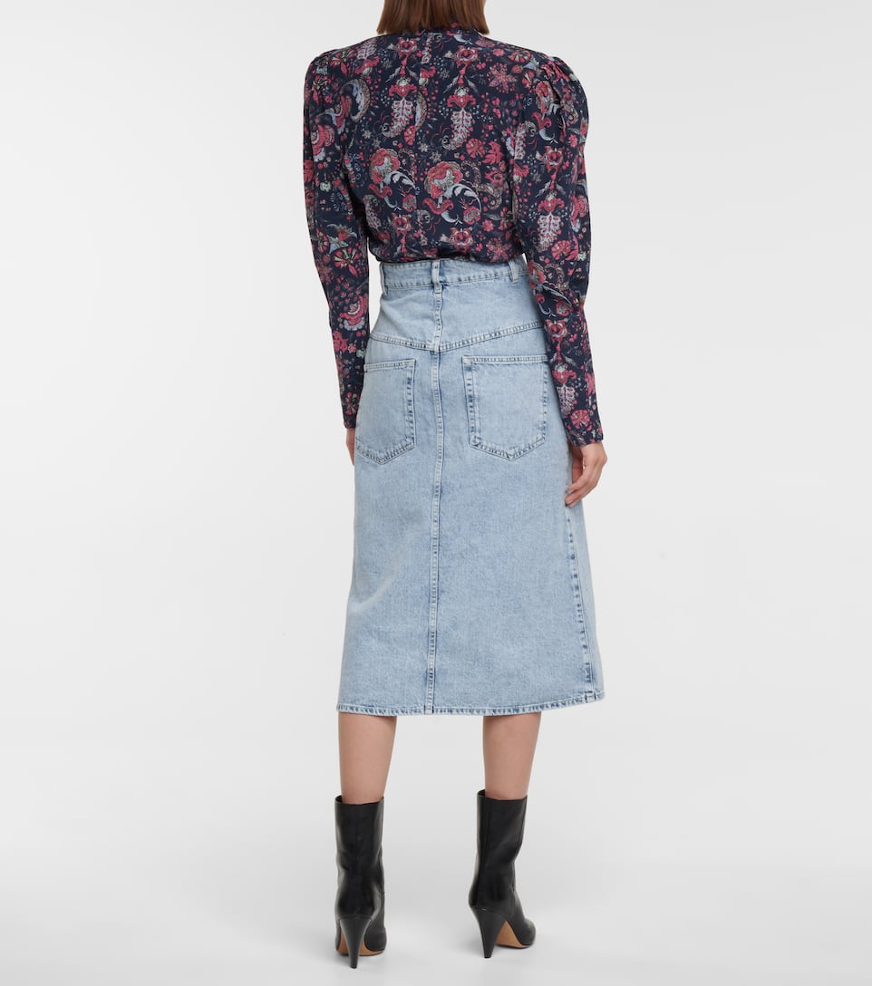 Isabel Marant Dipoma highrise midi denim skirt Mytheresa