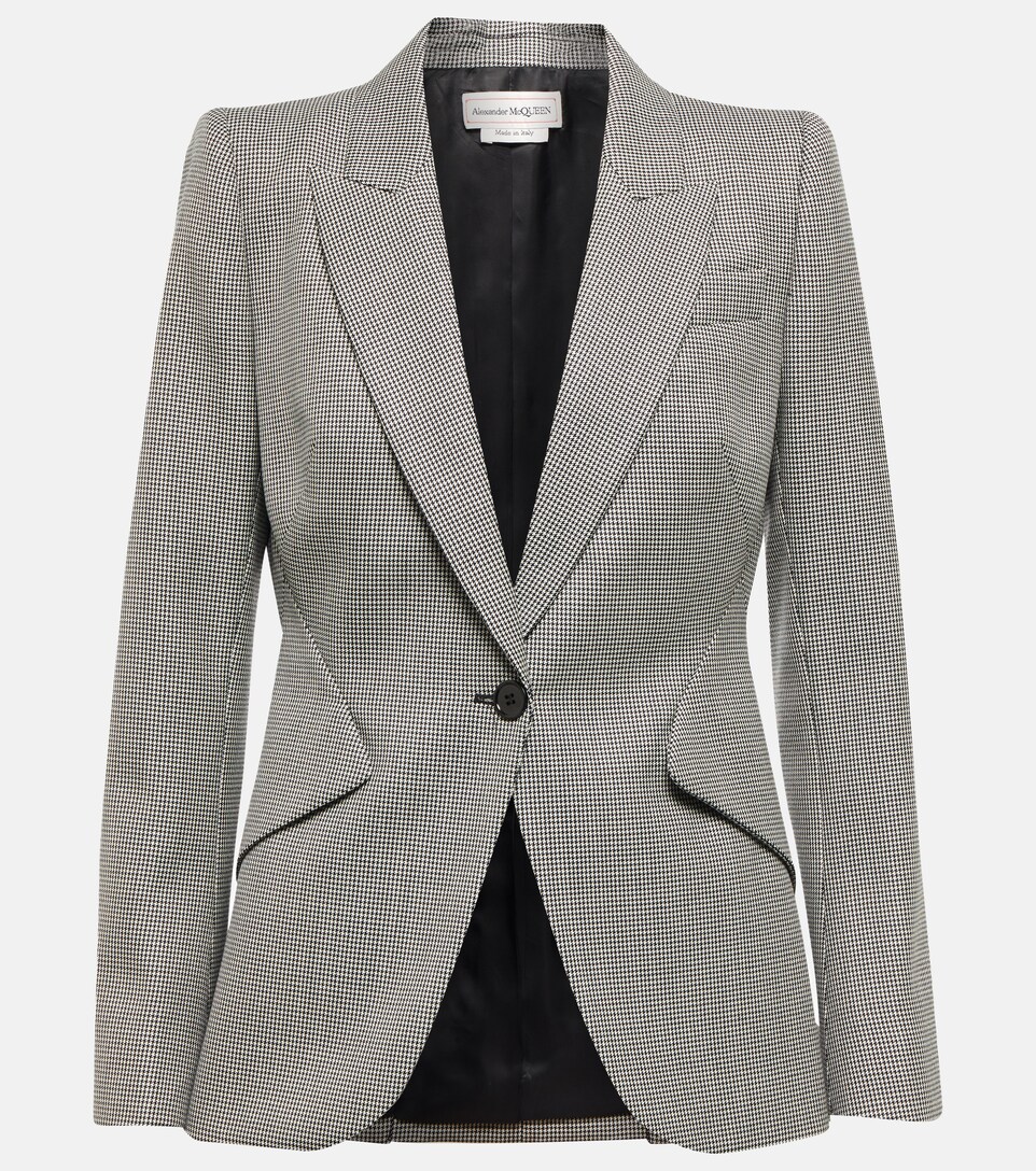 Virgin wool houndstooth blazer 