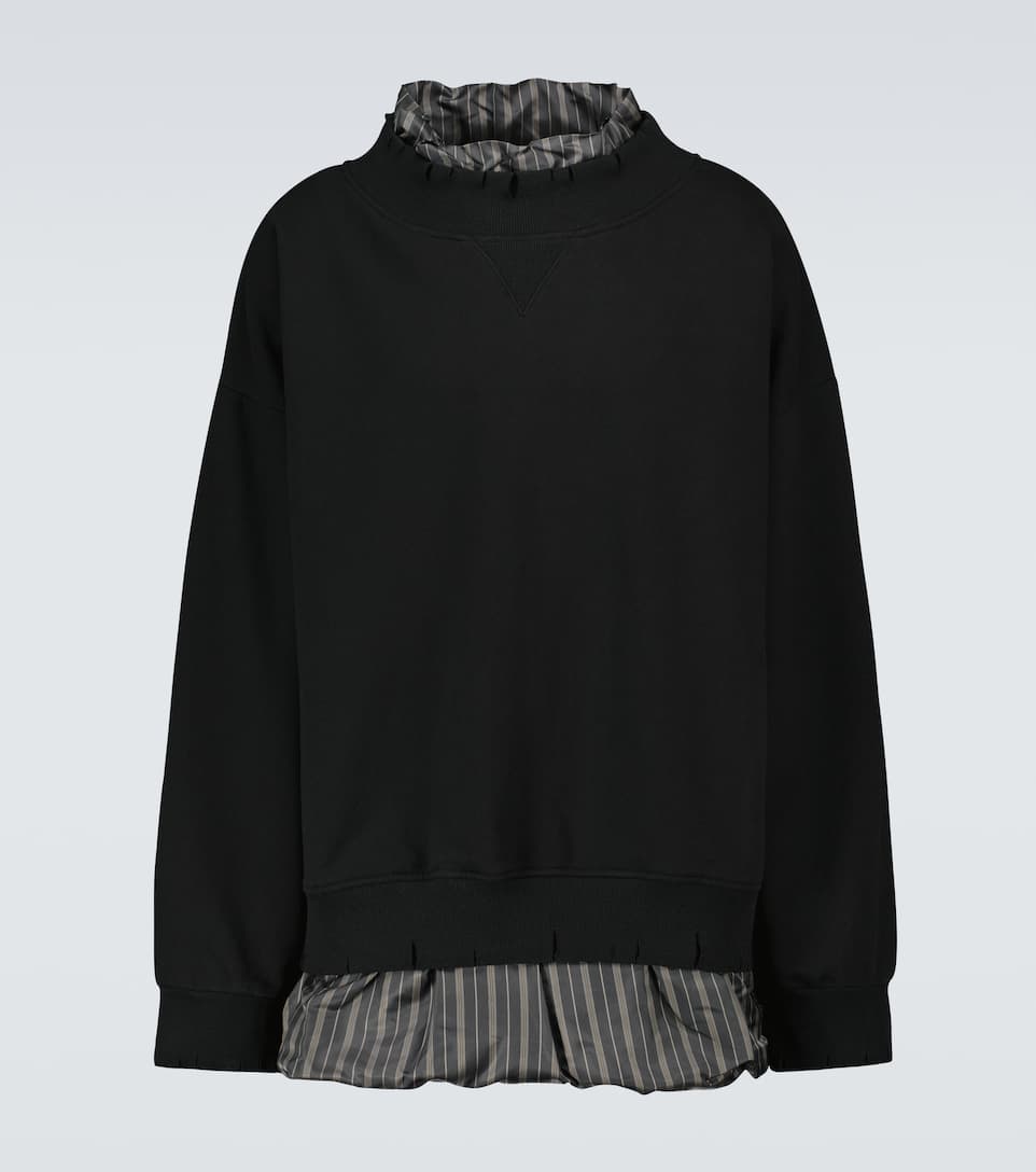 Distressed crewneck sweater clearance