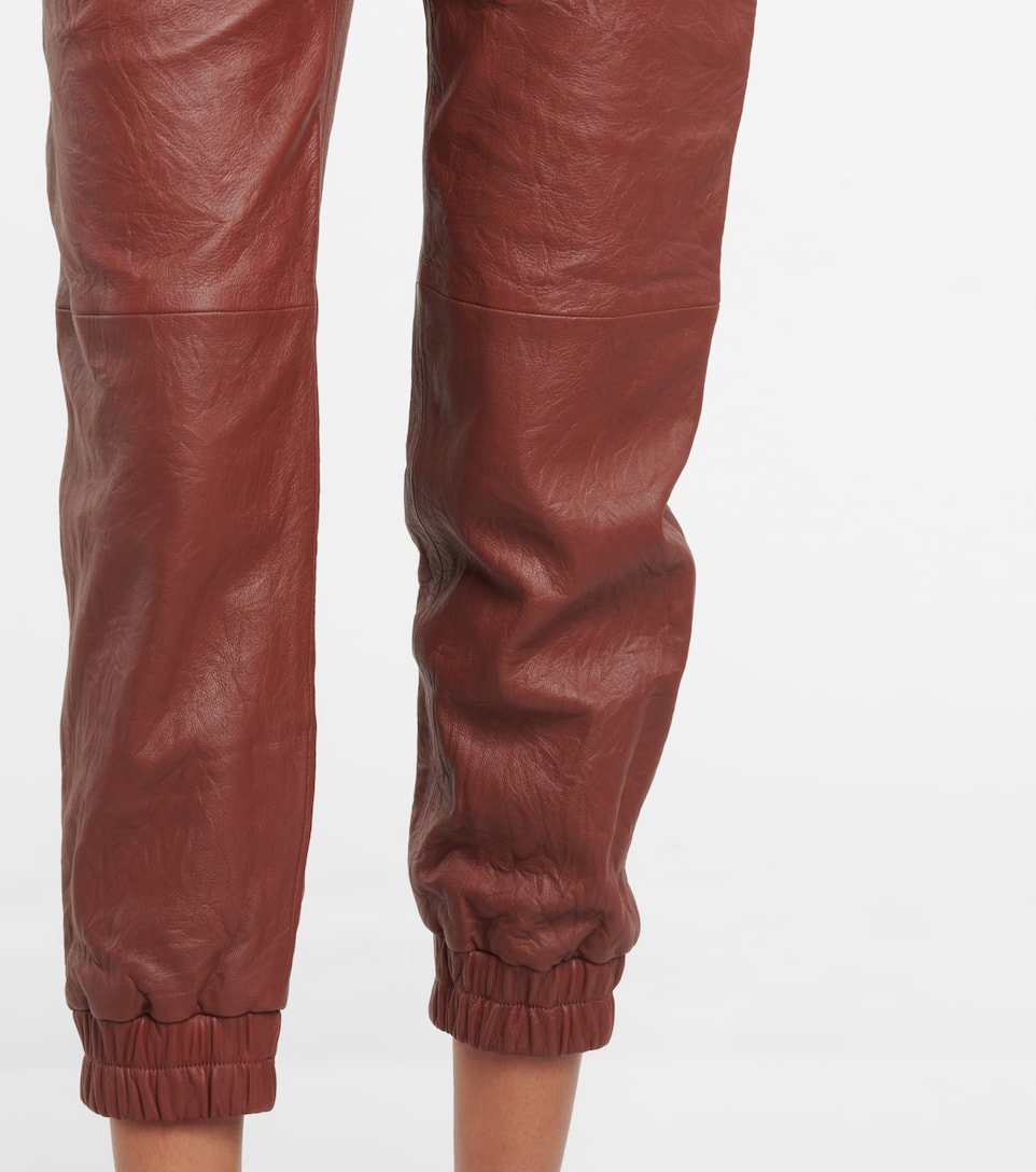 mid rise leather pants