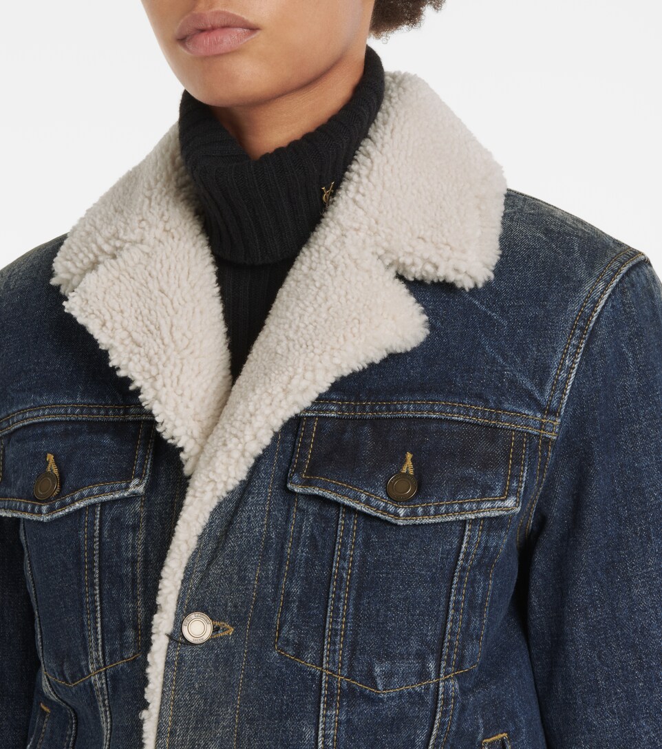 Saint Laurent - Shearling-trimmed denim 