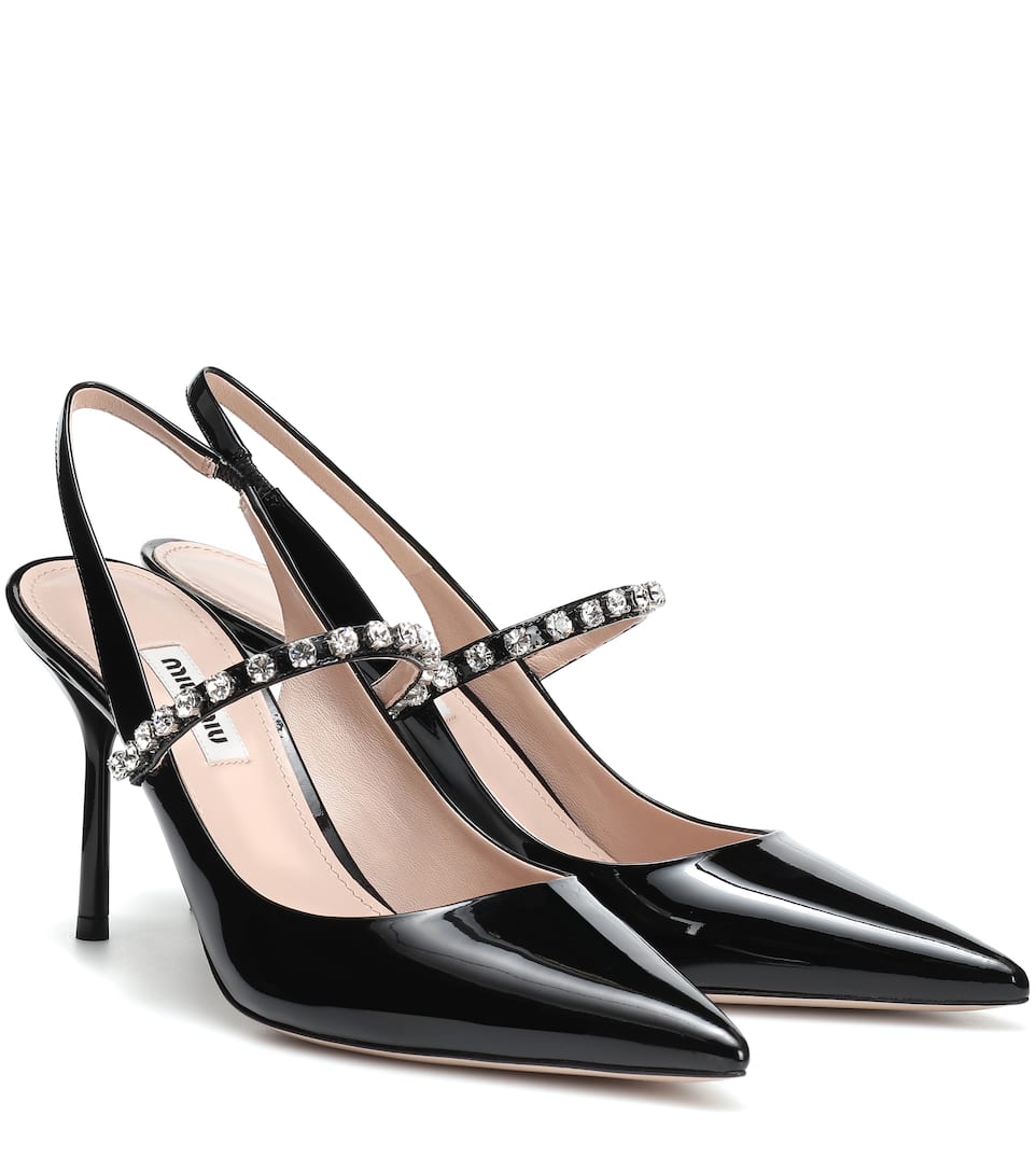 Miu Miu - Embellished patent leather pumps