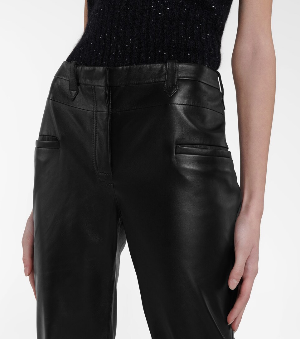 Serge mid-rise leather bootcut pants 