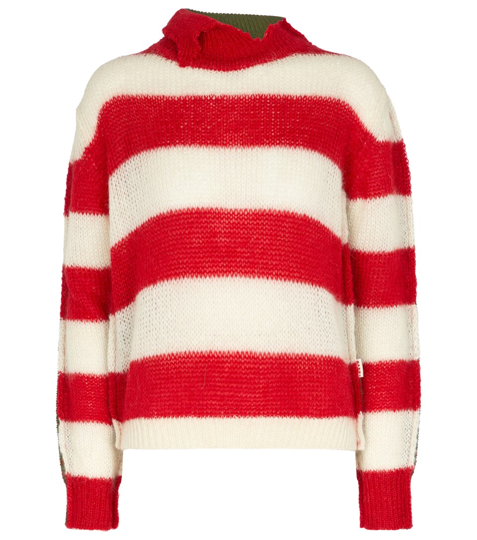 red sweater with one white stripe